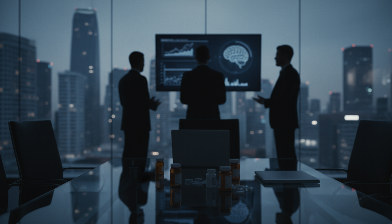 Corporate pharmaceutical meeting discussing ear ringing treatments