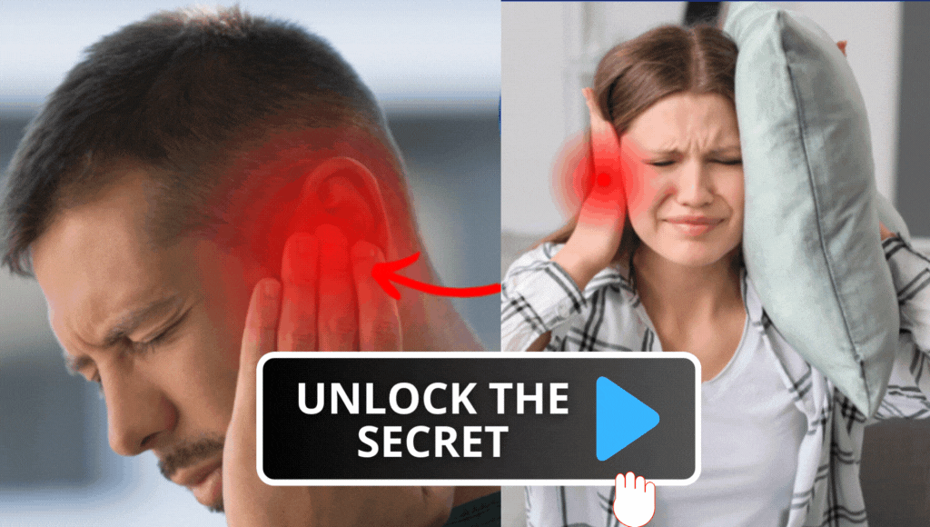 Brain representation showing abnormal activity in the auditory cortex associated with ear ringing